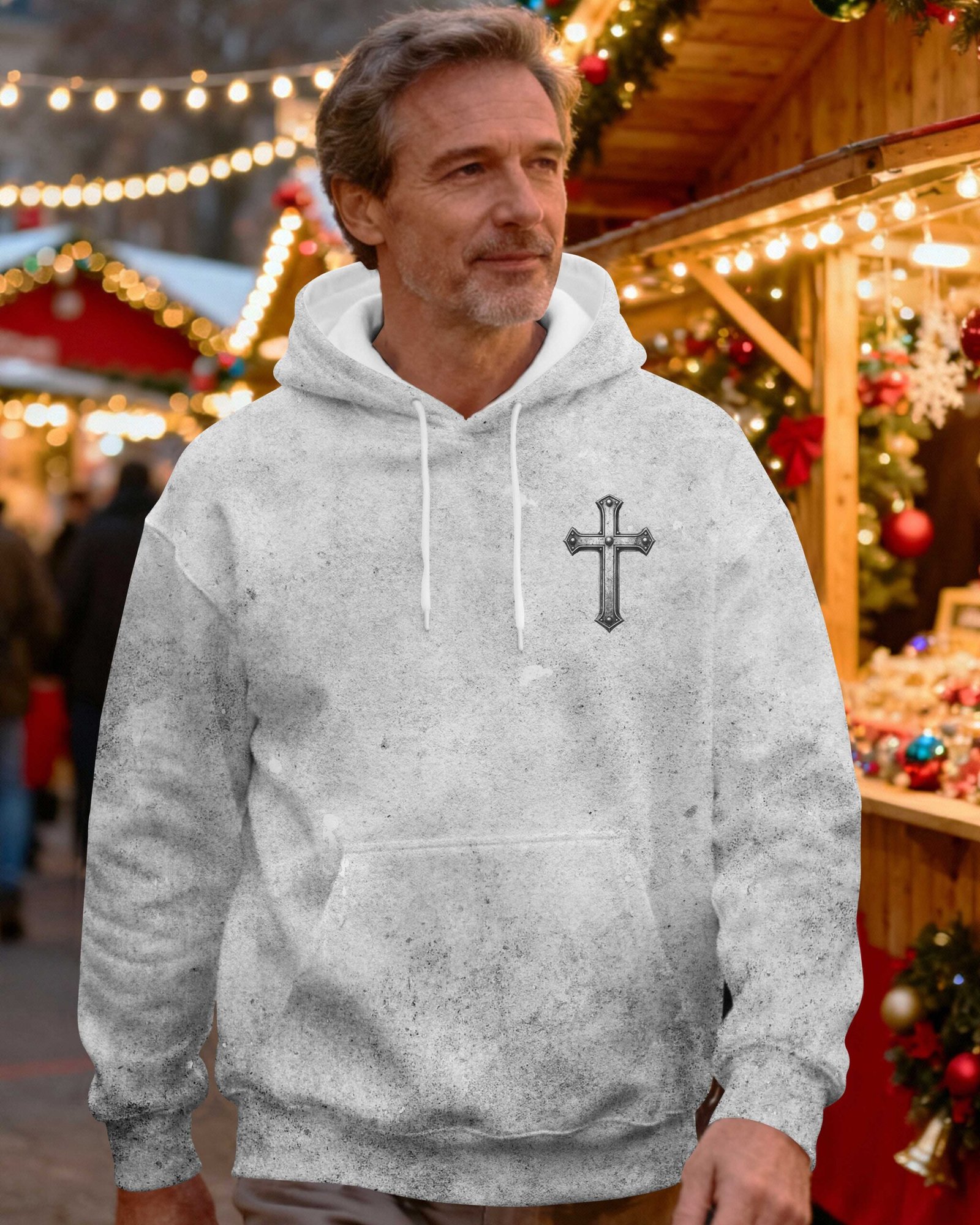 Fear Whispered: "run." Faith Answered: "stand." Hoodie - Image 2