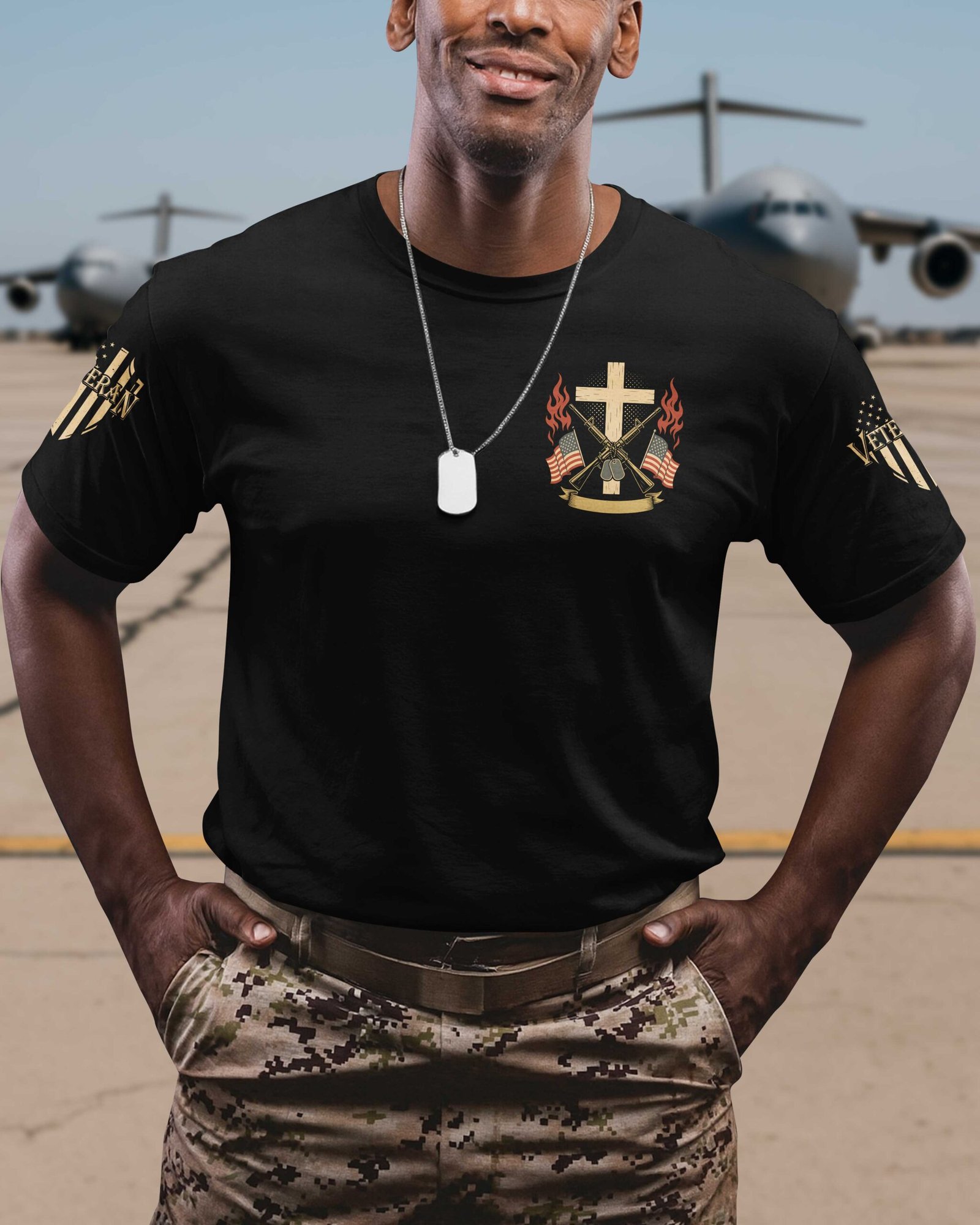 I Fought For My Country I Stand For My God T-Shirt - Image 3